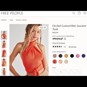 Black convertible free people sweater tank